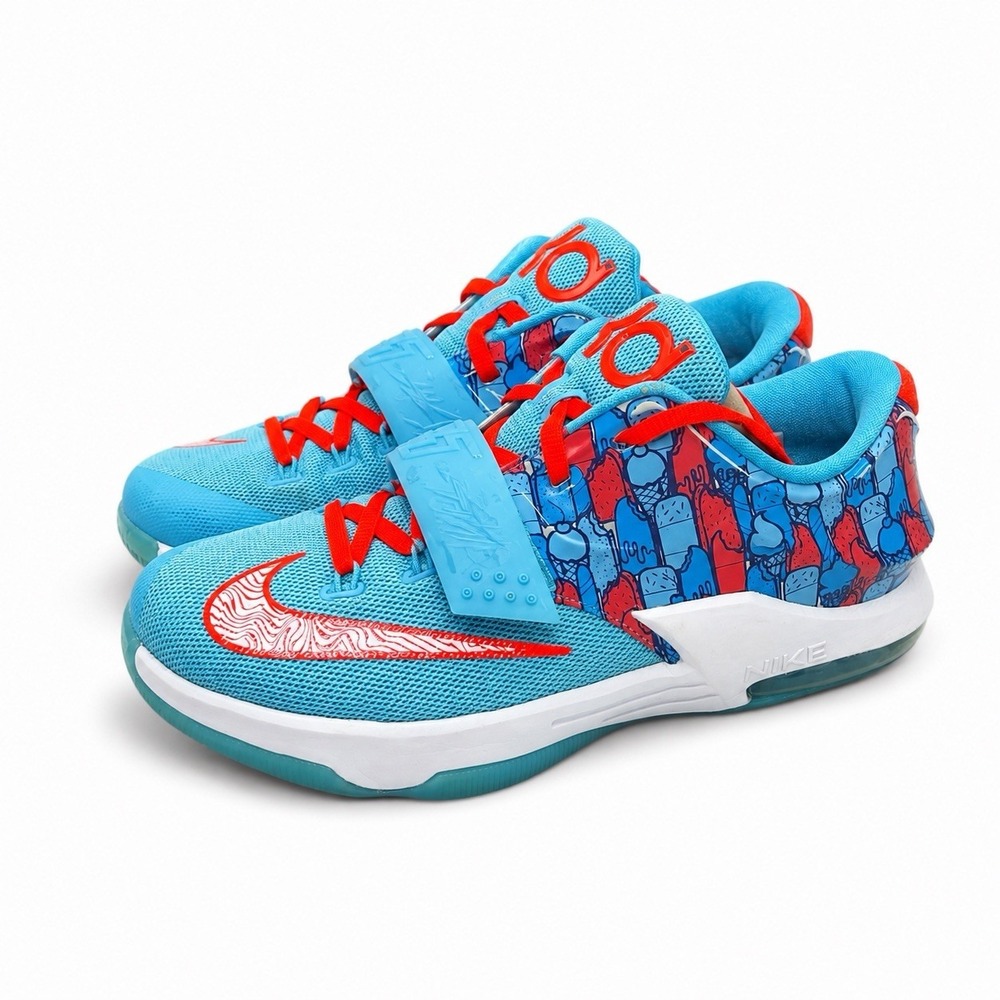Nike KD 7 GS Blue White Red 669942-401 Youth Size 6.5Y Basketball Shoes